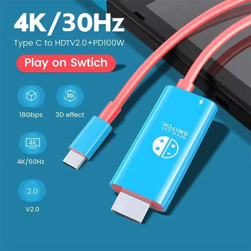 2M Cable Nintendo Switch/OLED to HDMI Adapter