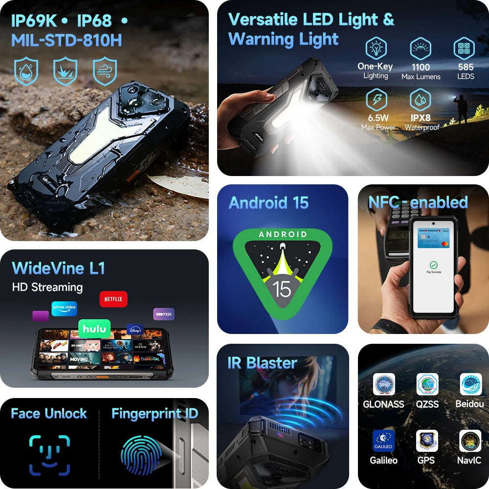 Ulefone Armor 34 Pro 5G AI Rugged Smartphone With Built-in Projector