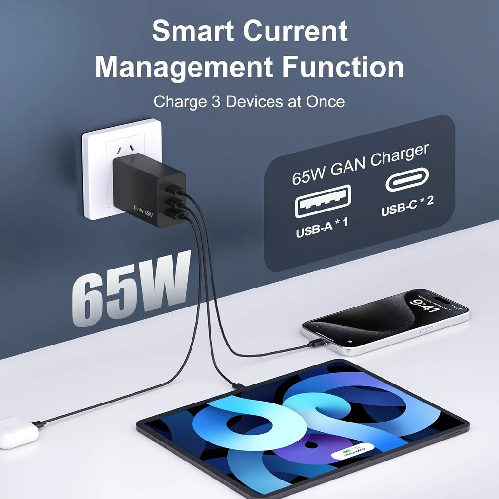 3 Port USB C Charging Block