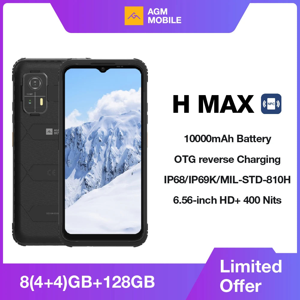 AGM H MAX Rugged Smartphone Waterproof