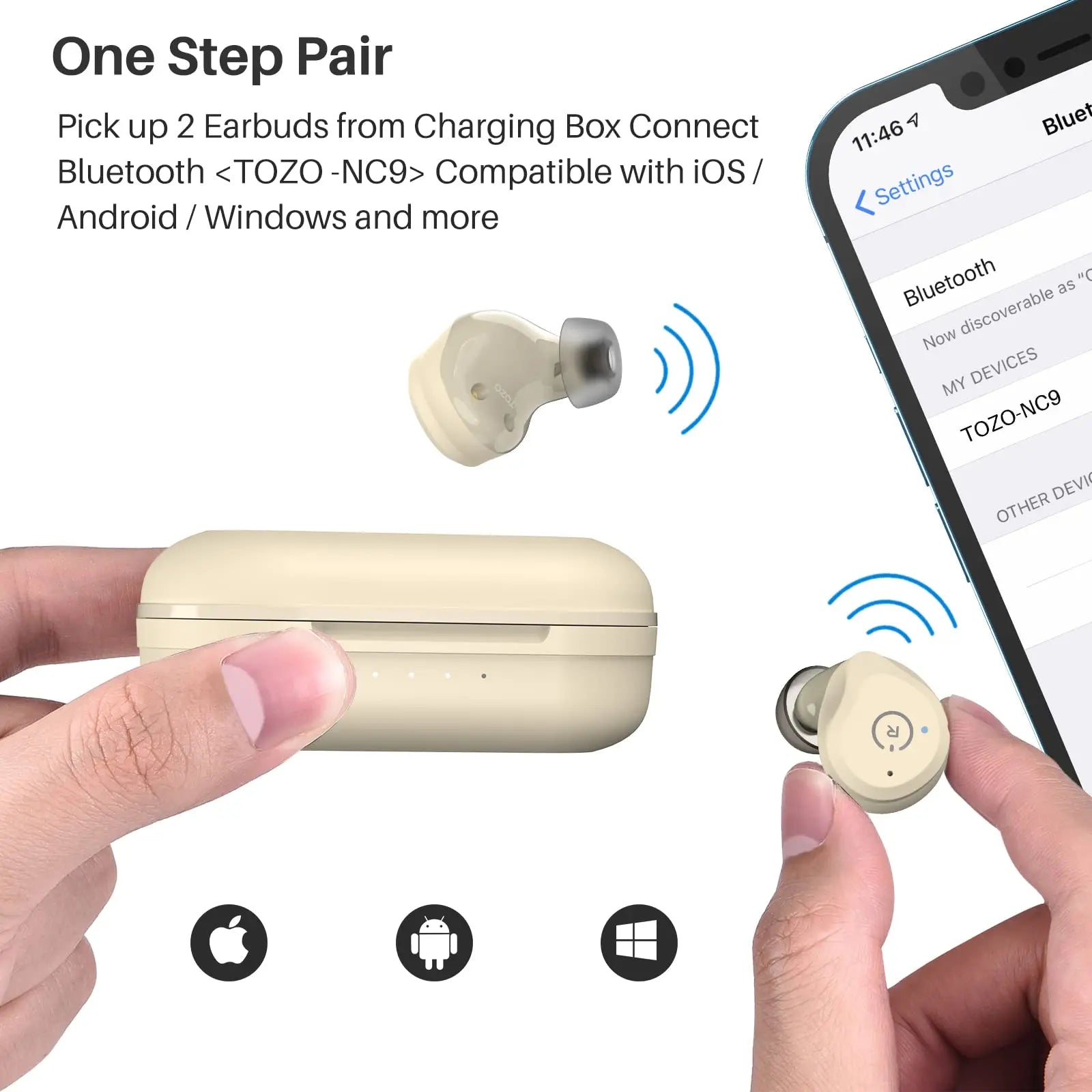 Refurbished TOZO ANC Wireless Earbuds