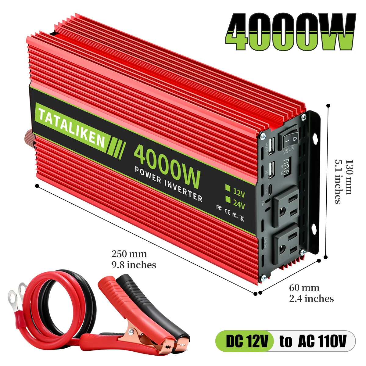 4000W inverter 12V/24V to 110V