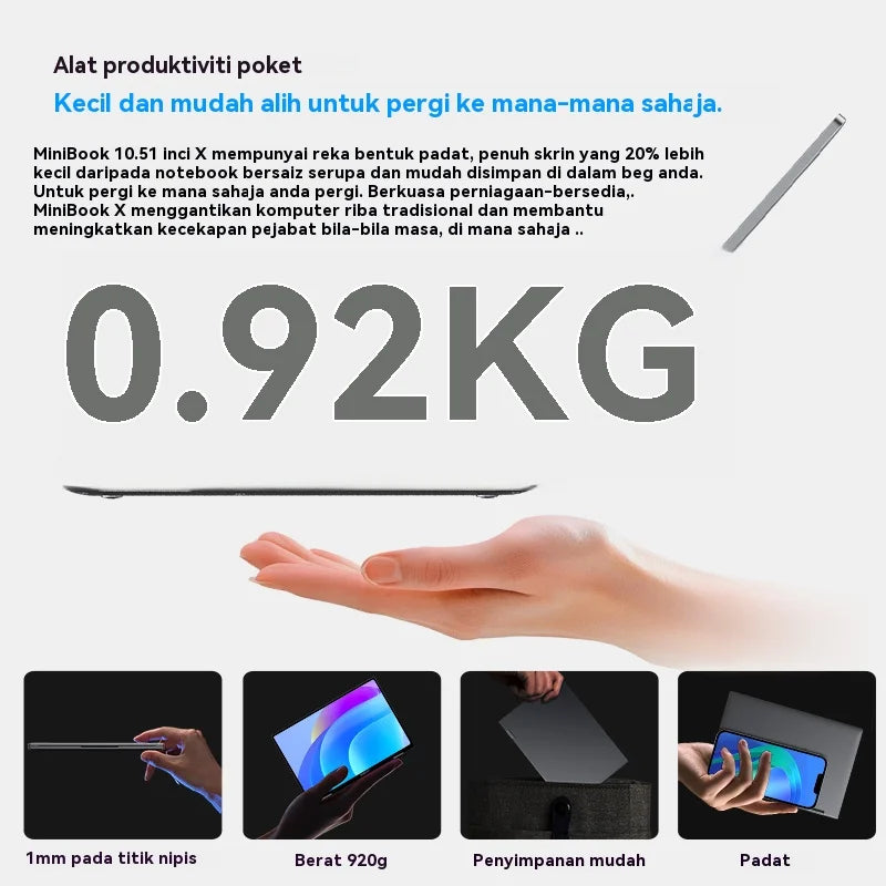 2 in 1 Laptop Intel N150(up to 3.6GHz) 512GB ROM 16GB LPDDR5 10.51" Windows 11