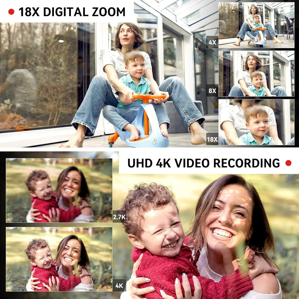 UHD 4k Video Camera 4.0-inch Rotating Touchscreen