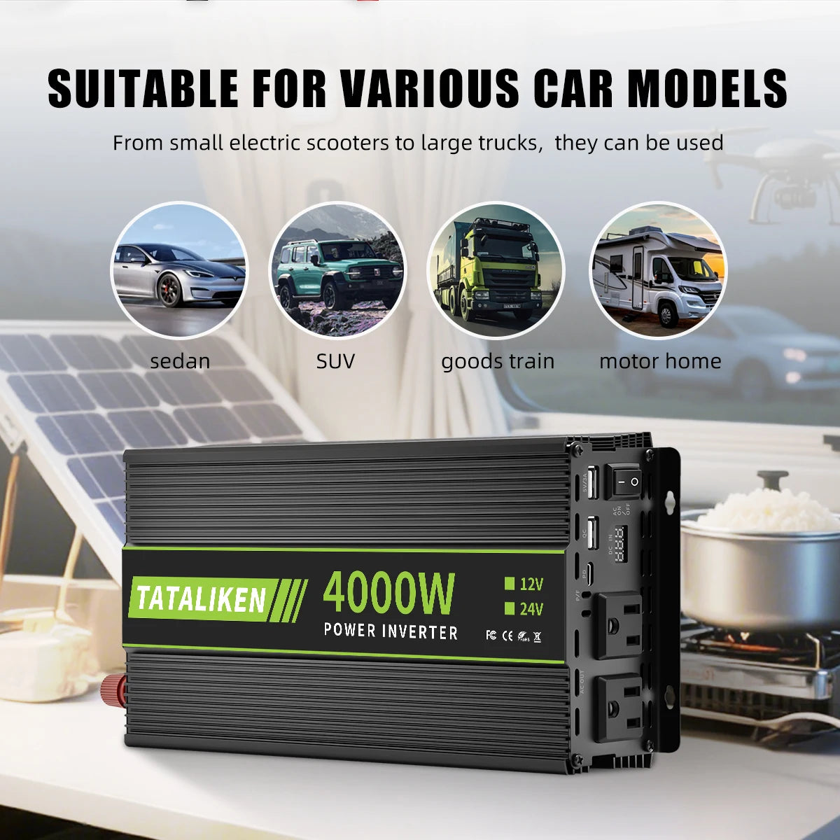 4000W inverter 12V/24V to 110V