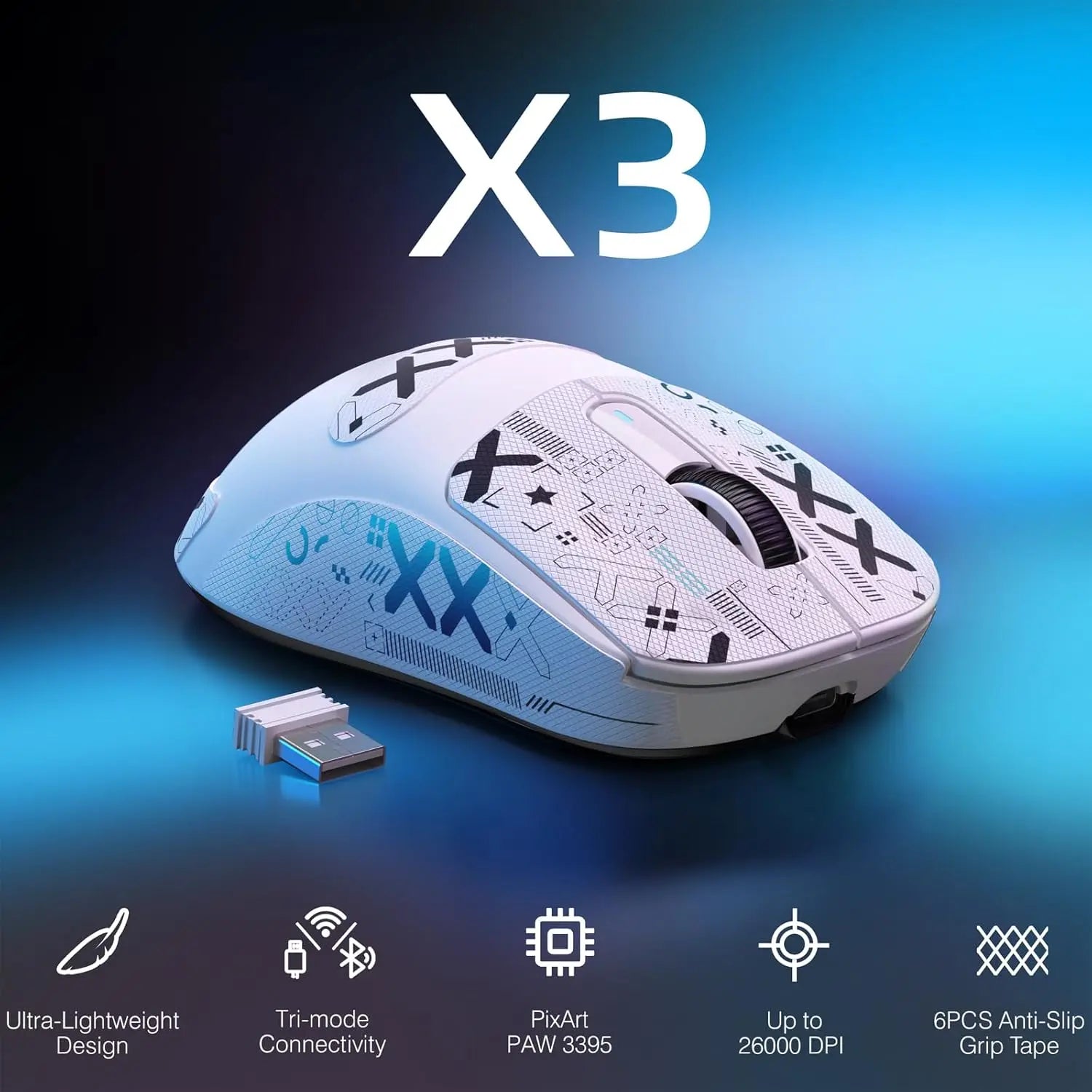 ATTACK SHARK X3 Lightweight Wireless Gaming Mouse