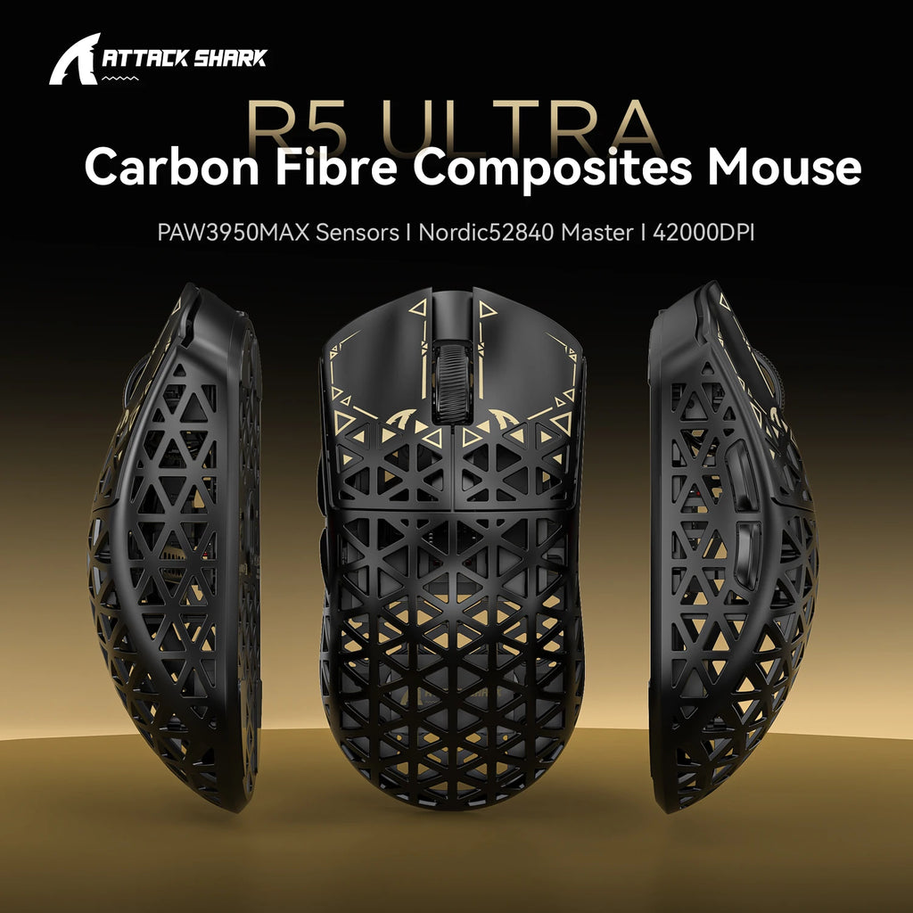 ATTACK SHARK R5 Ultra Carbon Fiber Wireless Gaming Mouse