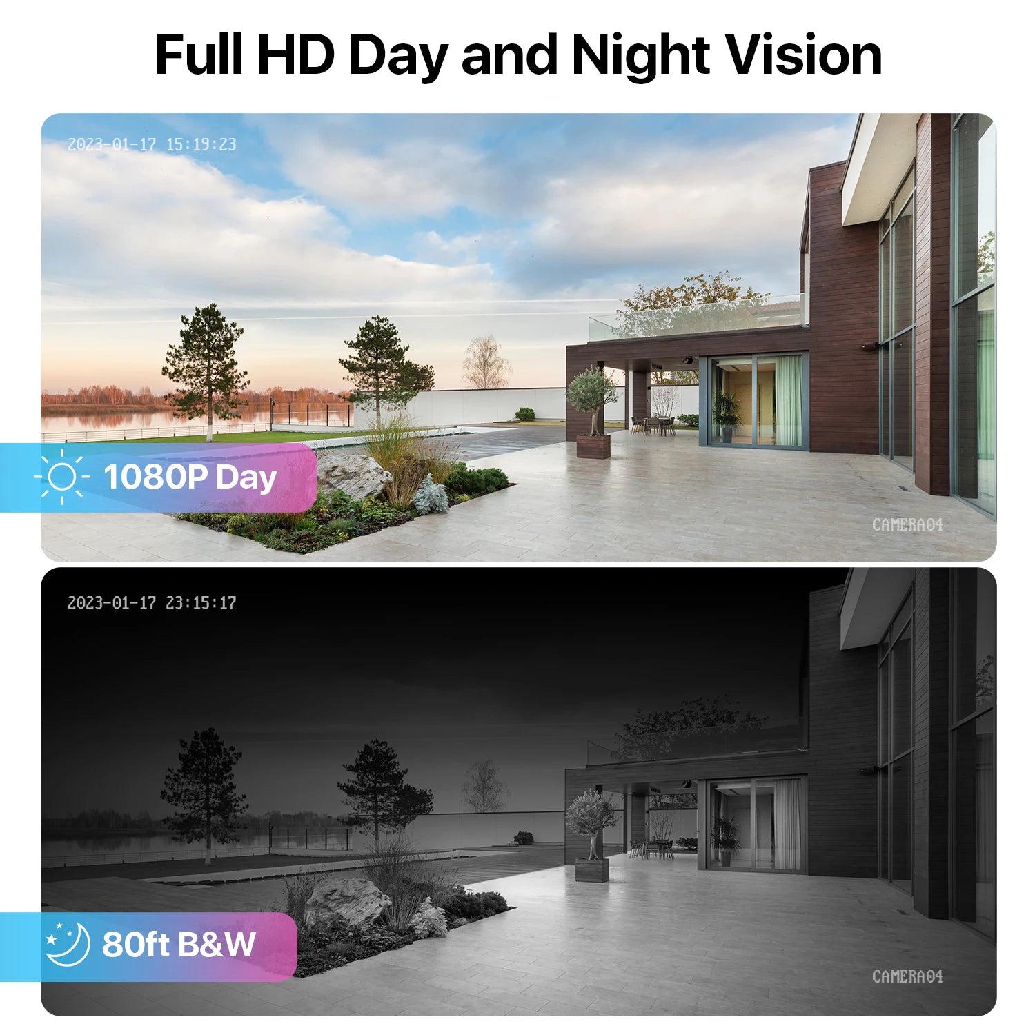 ZOSI 1080P 4 Pack HD TVI Indoor/Outdoor Security Cameras