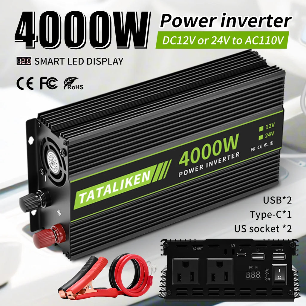 4000W inverter 12V/24V to 110V