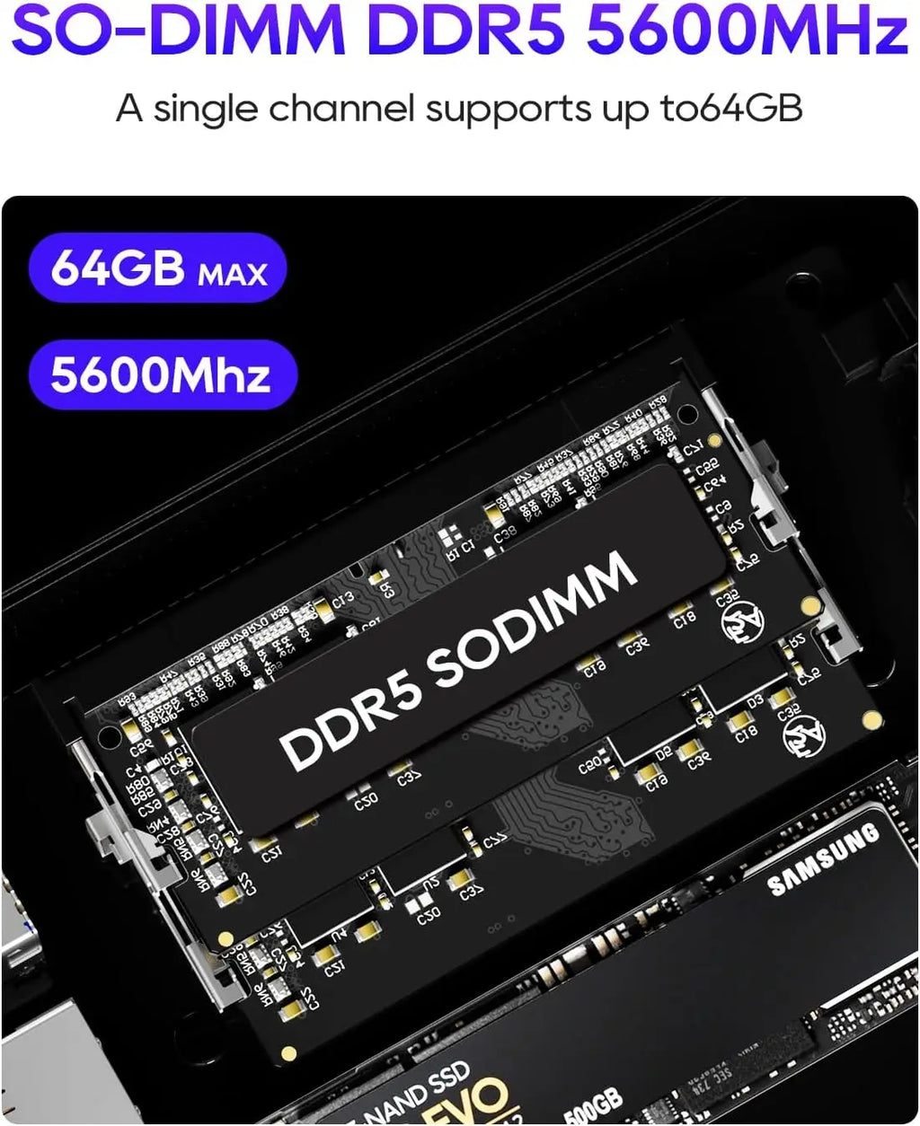 Mini Gaming PC AMD Ryzen 7 8745HS High Performance USB4 DDR5 5600MHz