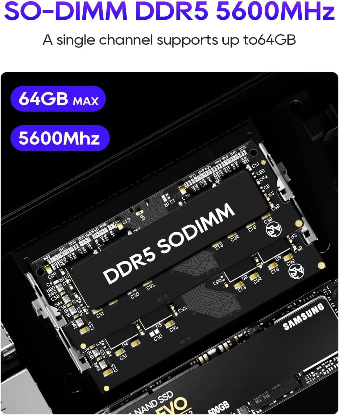 Mini Gaming PC AMD Ryzen 7 8745HS High Performance USB4 DDR5 5600MHz