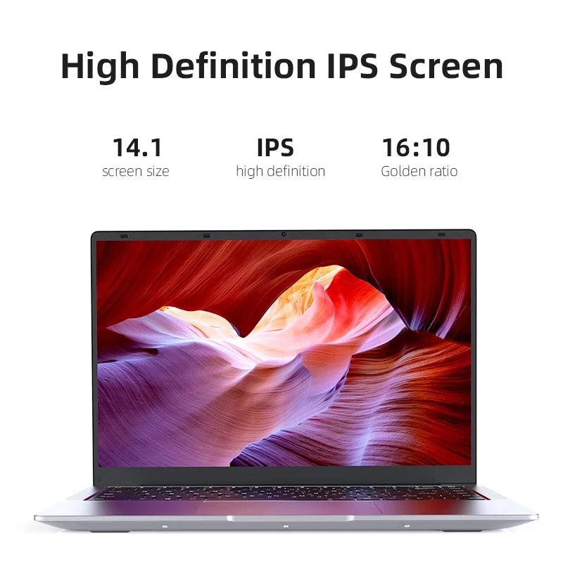 14.1" Ultra Slim Windows 11 Pro Laptop With intel Atom