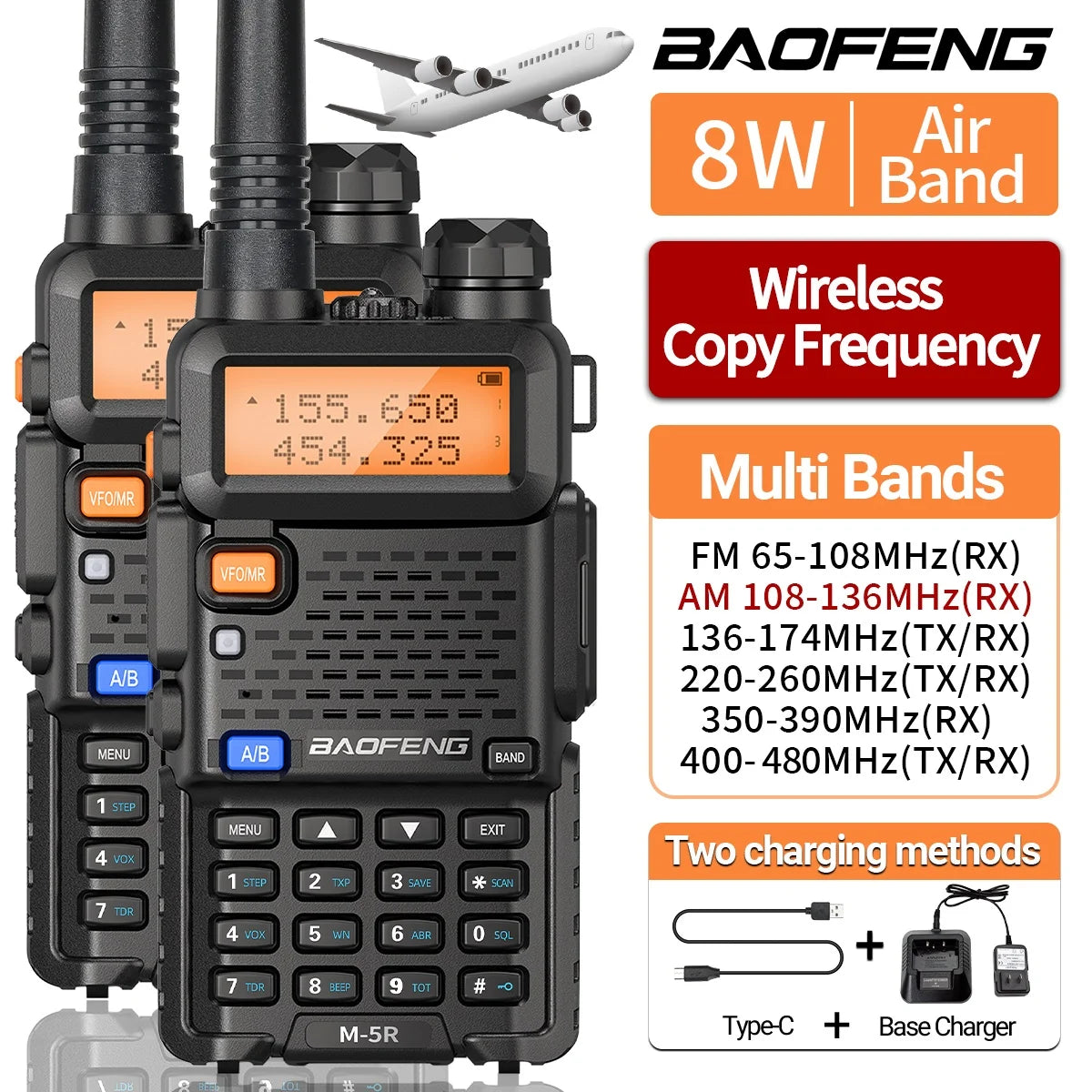 Baofeng M-5R 8W UV-5R Two Way Radio