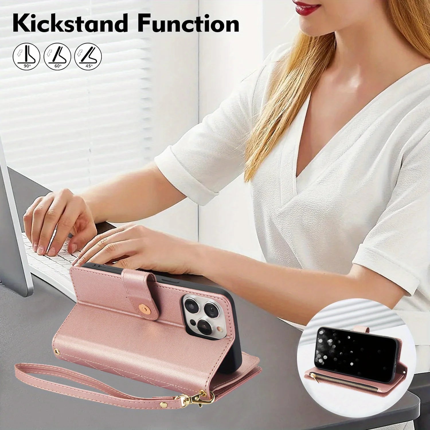 iPhone PU Leather Wallet Flip Case