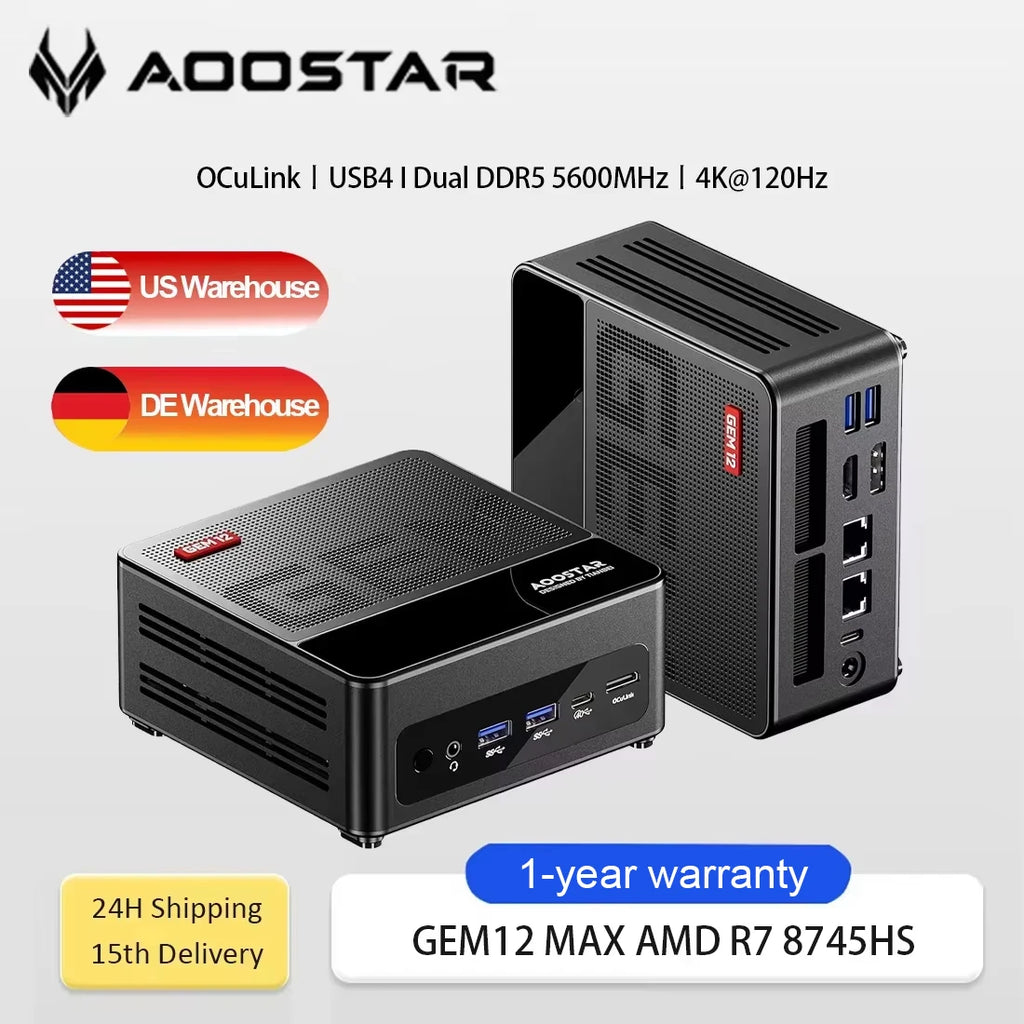 Mini Gaming PC AMD Ryzen 7 8745HS High Performance USB4 DDR5 5600MHz