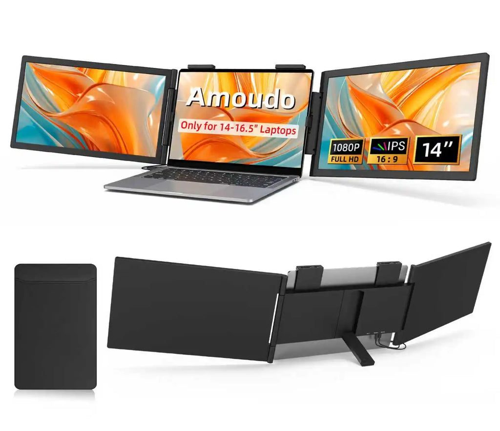 Amoudo 14 Inch 1920*1080P Dual Laptop Monitor