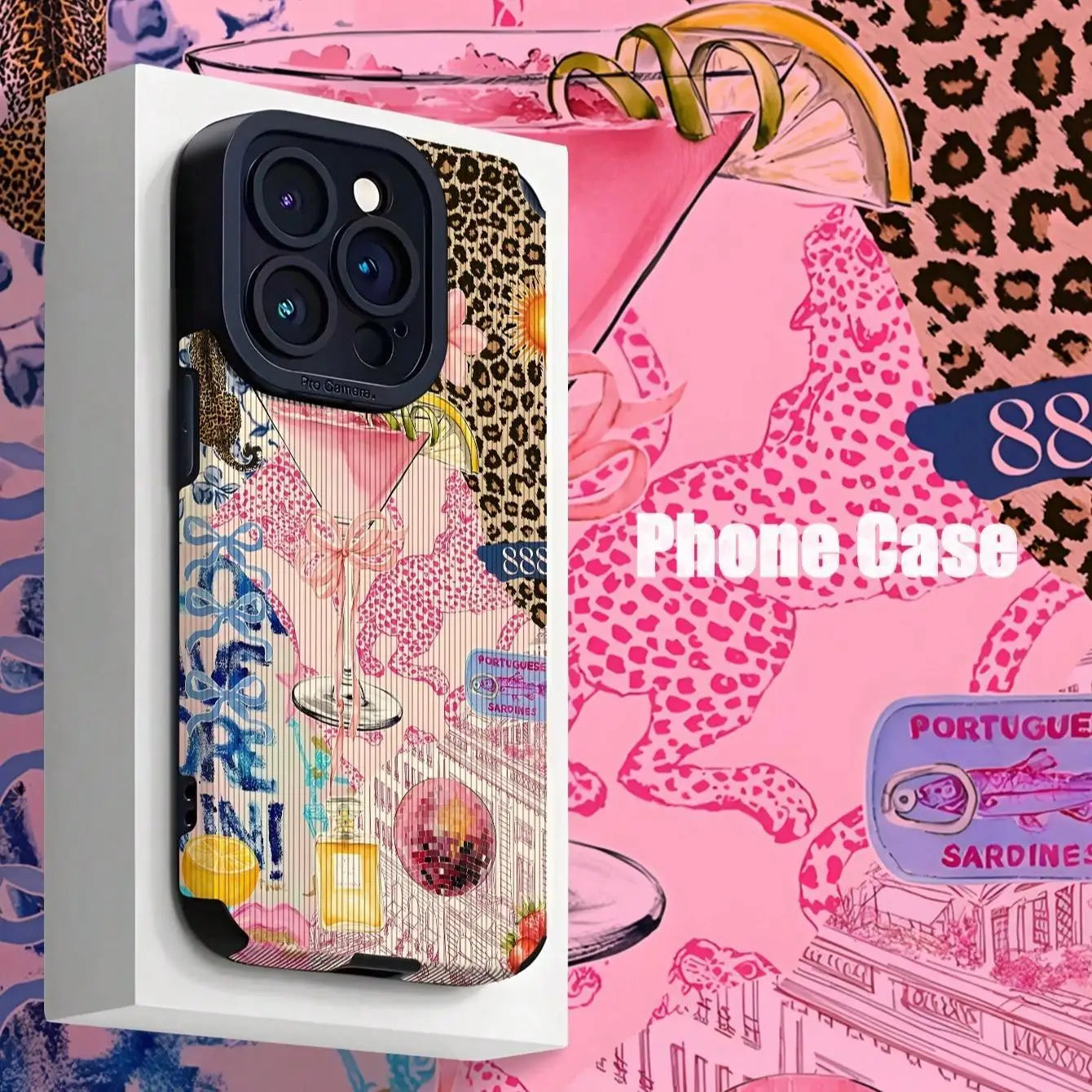 Fashion Leopard-pattern Phone Case for Fall, Anti-drop Protector Cover Compatible for IPhone 17 16 Pro Max 15 Pro 14Plus 13 12