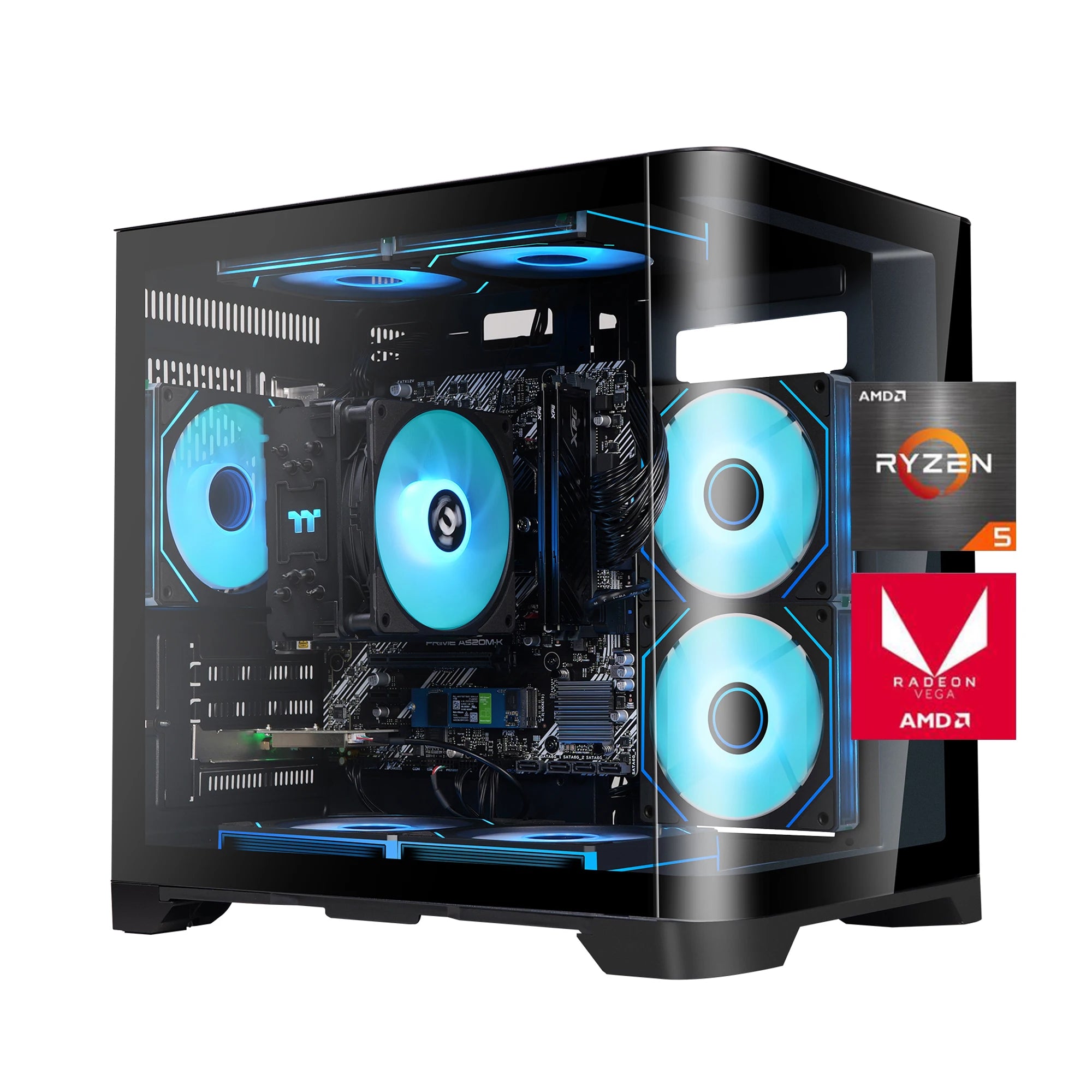 Gaming Desktop AMD Ryzen 5 5600GT 3.9GHz 16GB(8G*2) DDR4 1T NVME SSD ARGB 7 Fans
