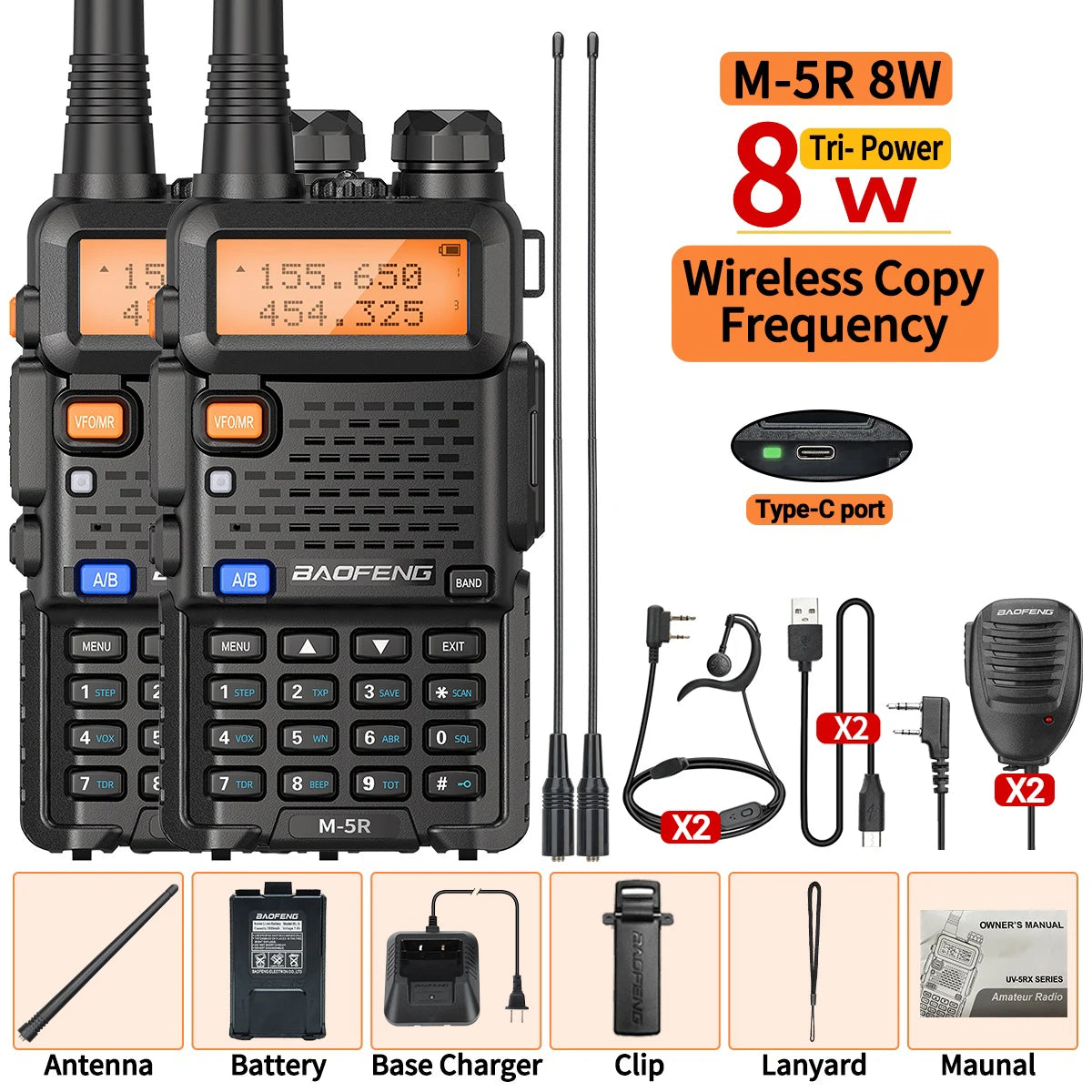 Baofeng M-5R 8W UV-5R Two Way Radio