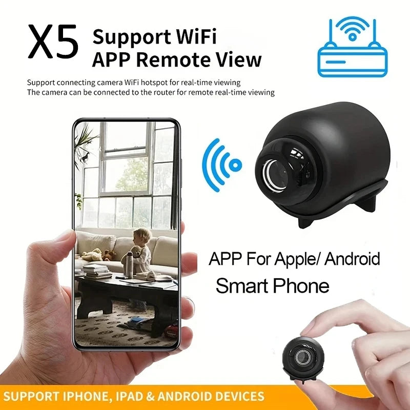 Wireless Mini Camera Indoor Security, Night Vision Cam