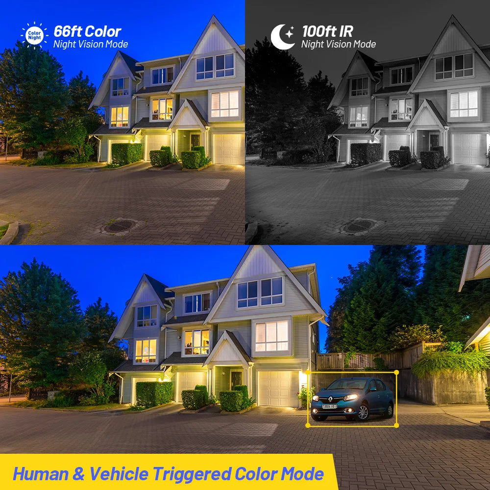 PoE Outdoor Security Camera, Dual Light, Built-in Mic