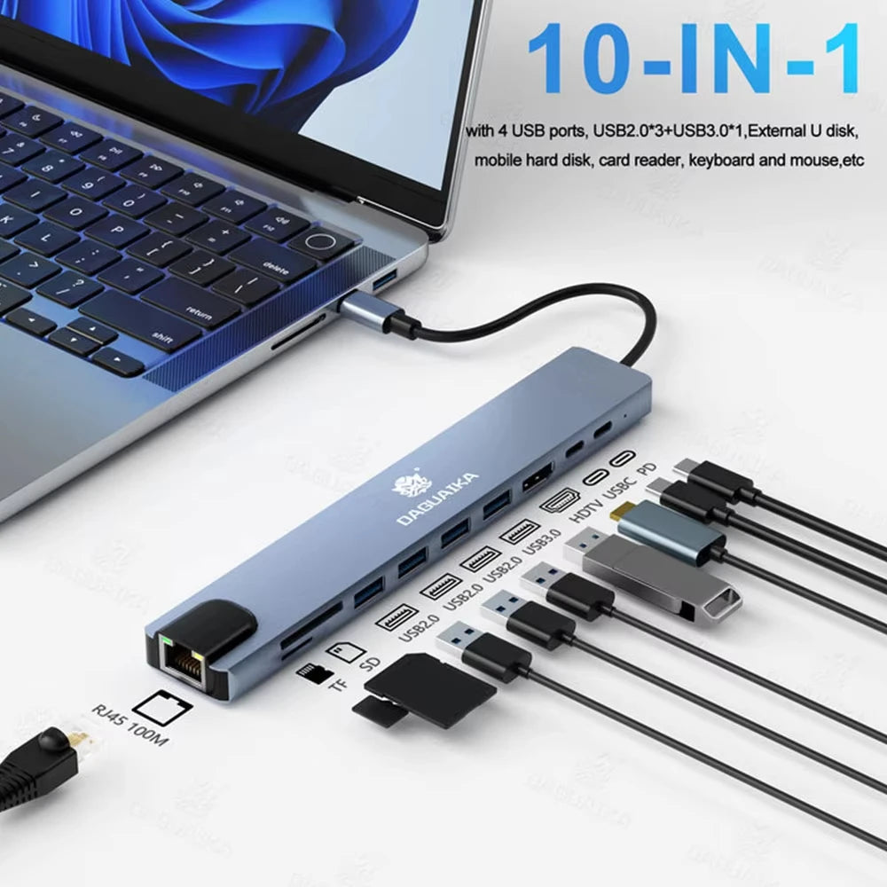 10 in 1 USB C HUB Docking Station