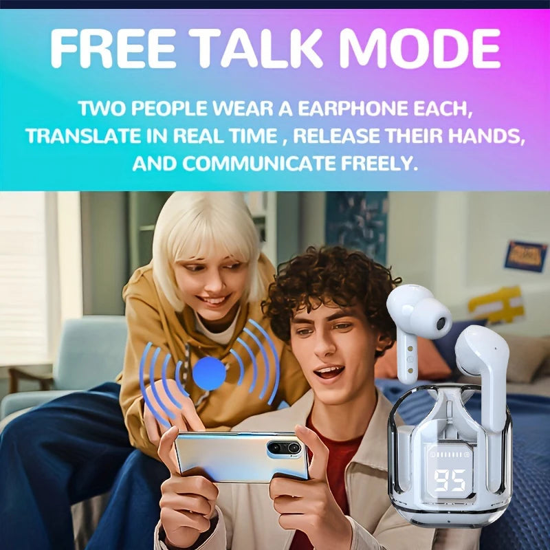 Real-Time AI Translation Headphones Bluetooth Headset Music Calls