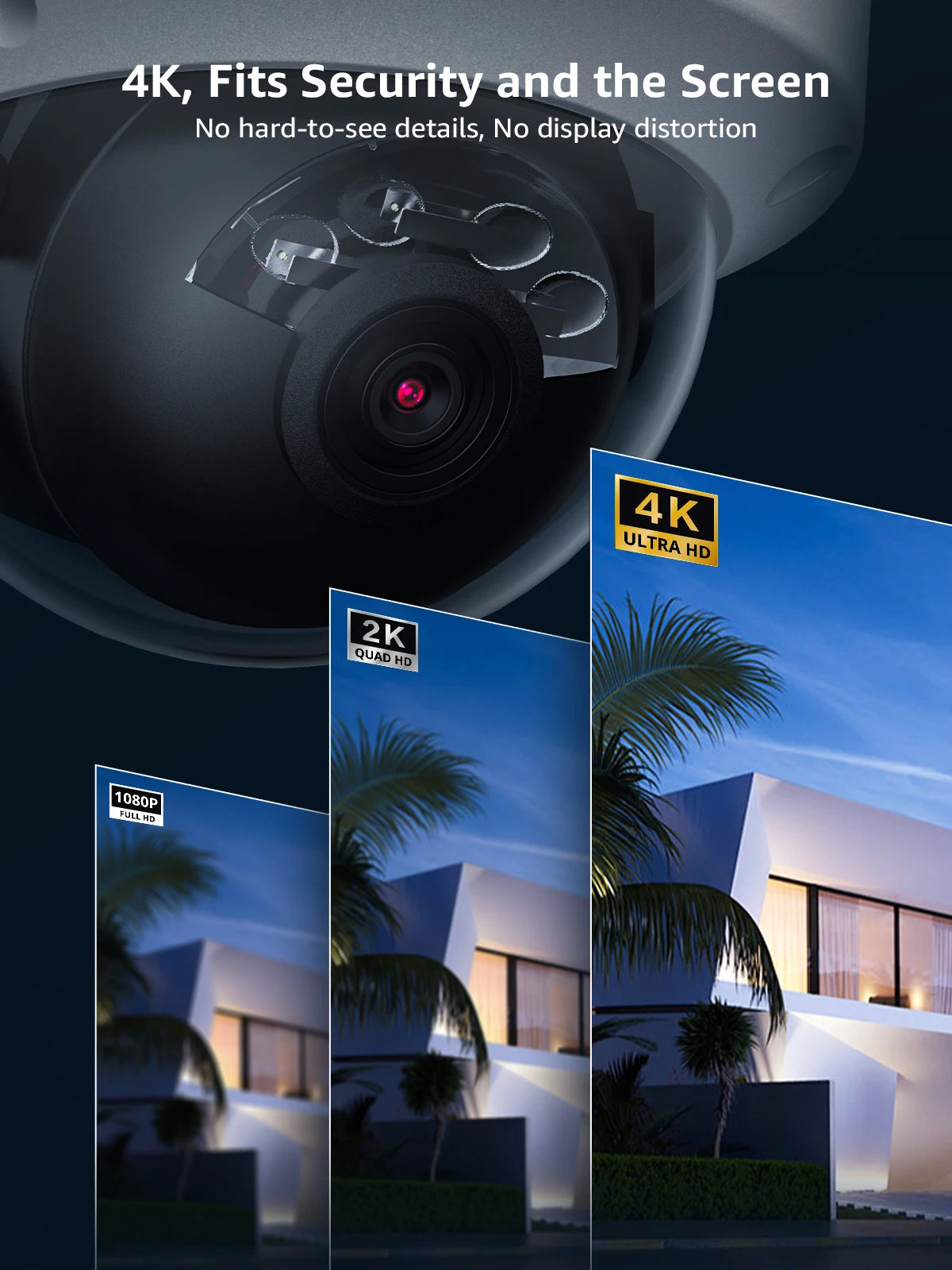 PoE Outdoor Security Camera, Dual Light, Built-in Mic