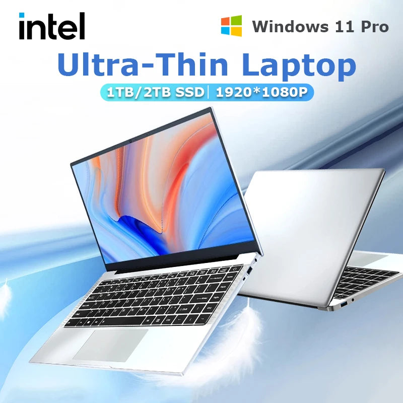 14.1" Ultra Slim Windows 11 Pro Laptop With intel Atom