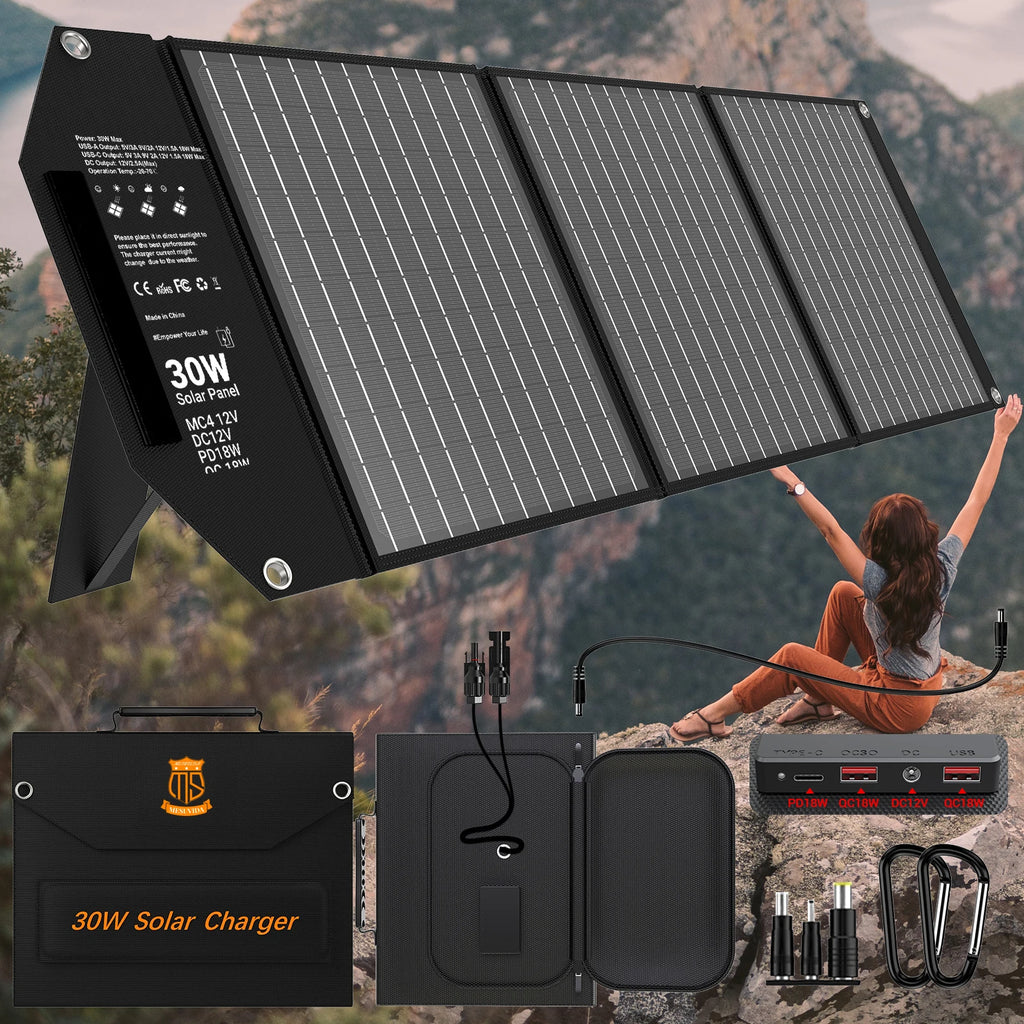 30W Portable Solar Panel Charger